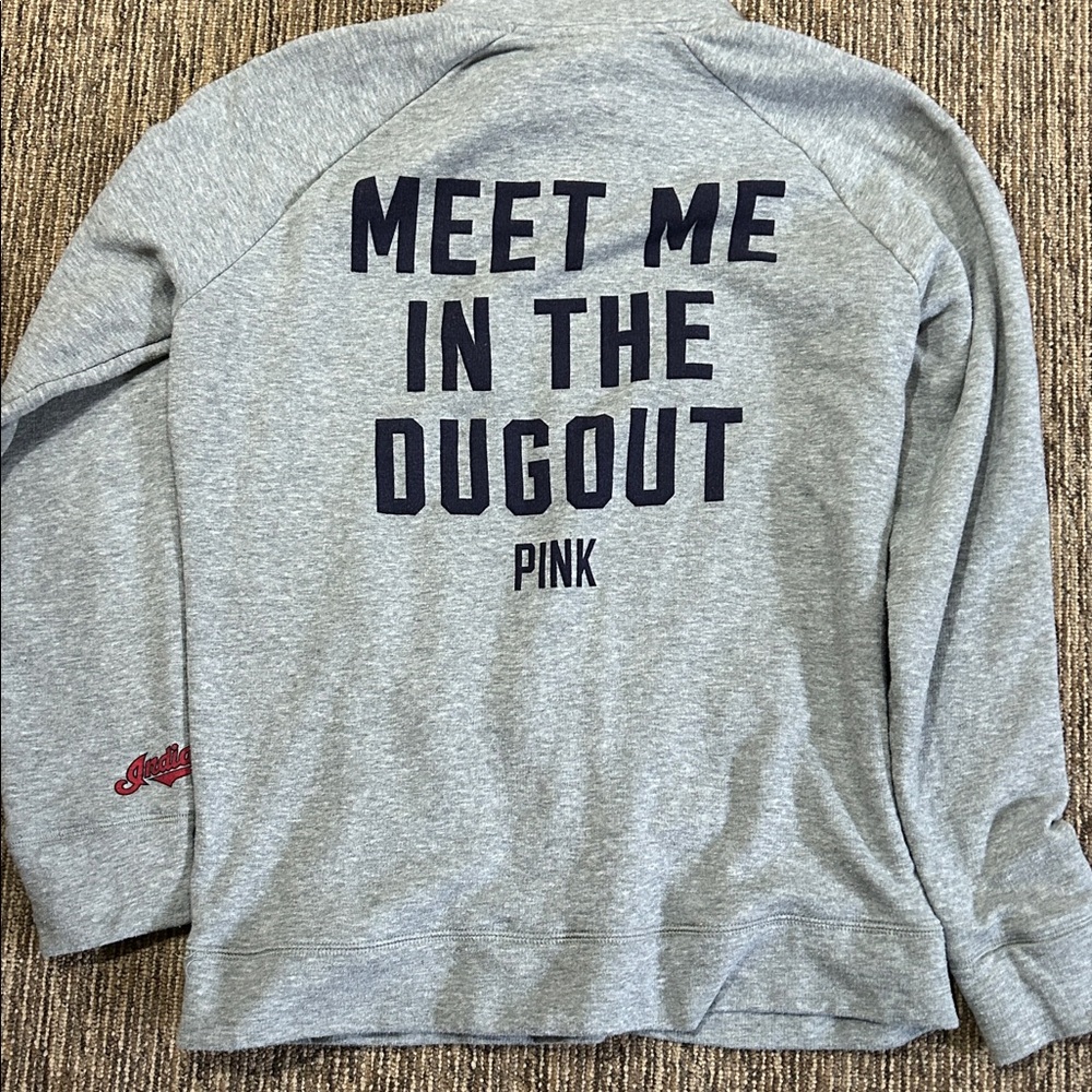 Victoria's Secret PINK Cleveland Indians Meet Me In Dugout quarter-zip pullover - Picture 2 of 6